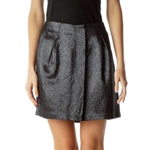 Vince Metallic Pleated Mini Skirt